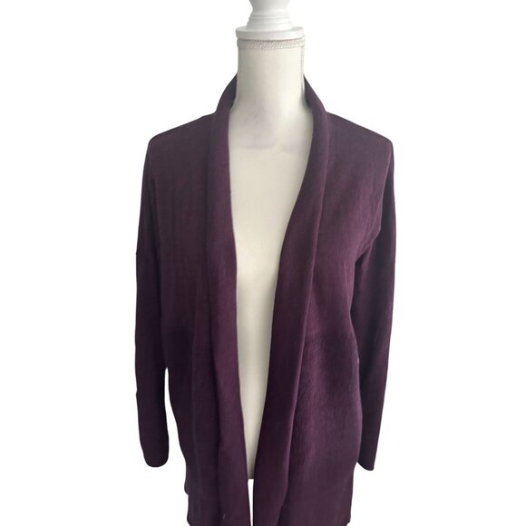 LULULEMON Sit In Lotus Wrap Reversible Heathered Plum Sweater Size 10 - Picture 8 of 9